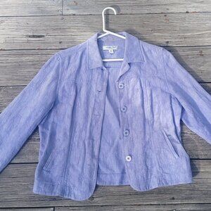 Lavender Coldwater Creek Paisley Textured Jacket